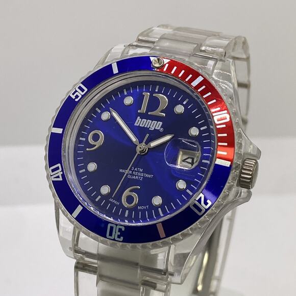 Bongo Pepsi Diver Style Clear Mens Watch Works New Battery main image 4